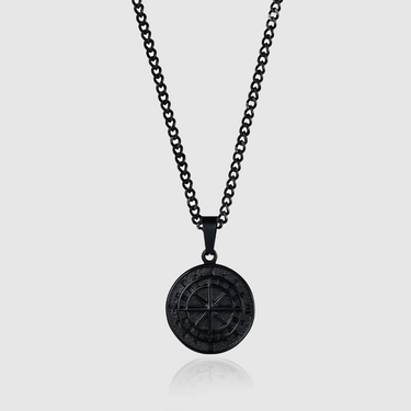 The Northstar Compass Pendant Necklace (Black)