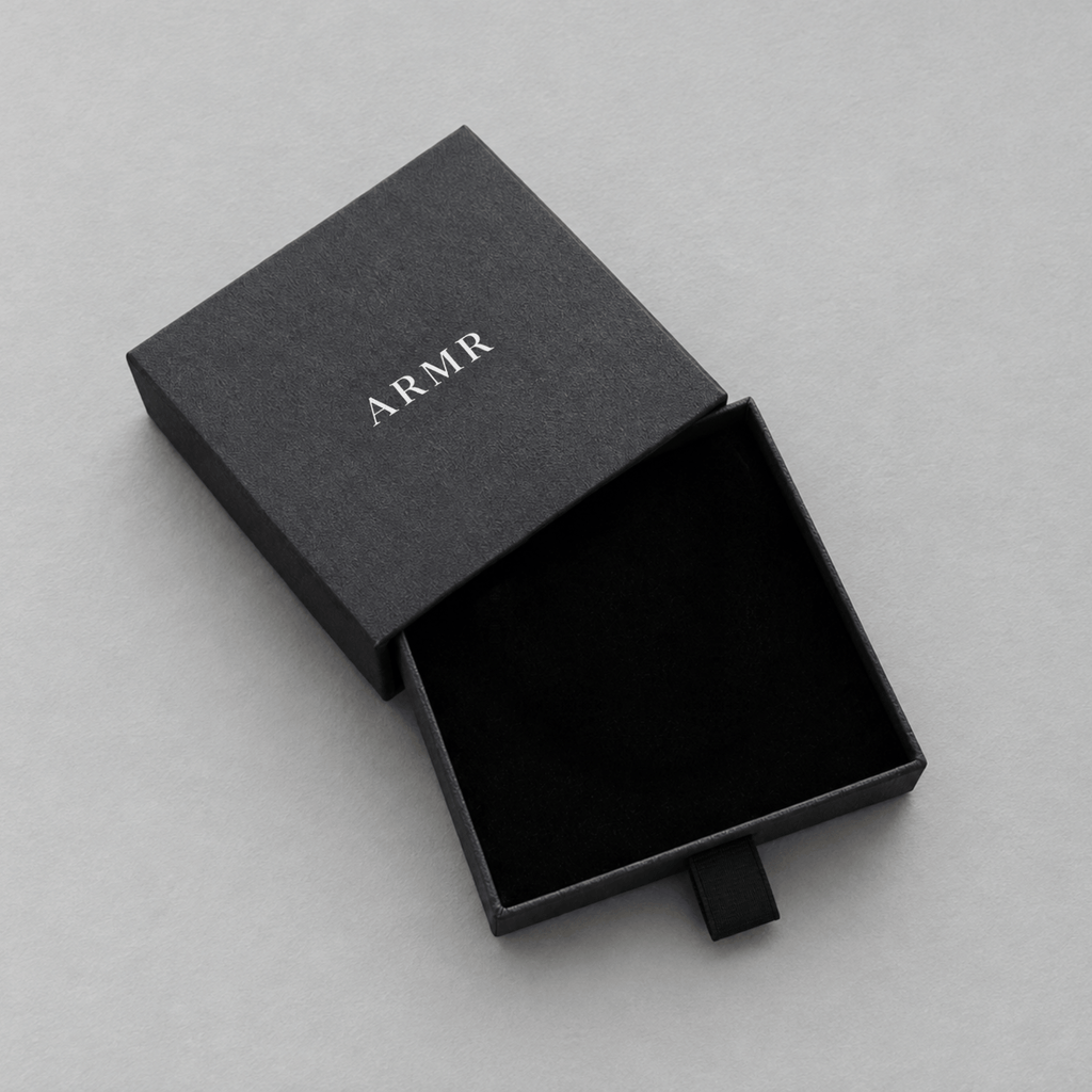 Empty ARMR Jewellery premium gift box for necklaces and bracelets