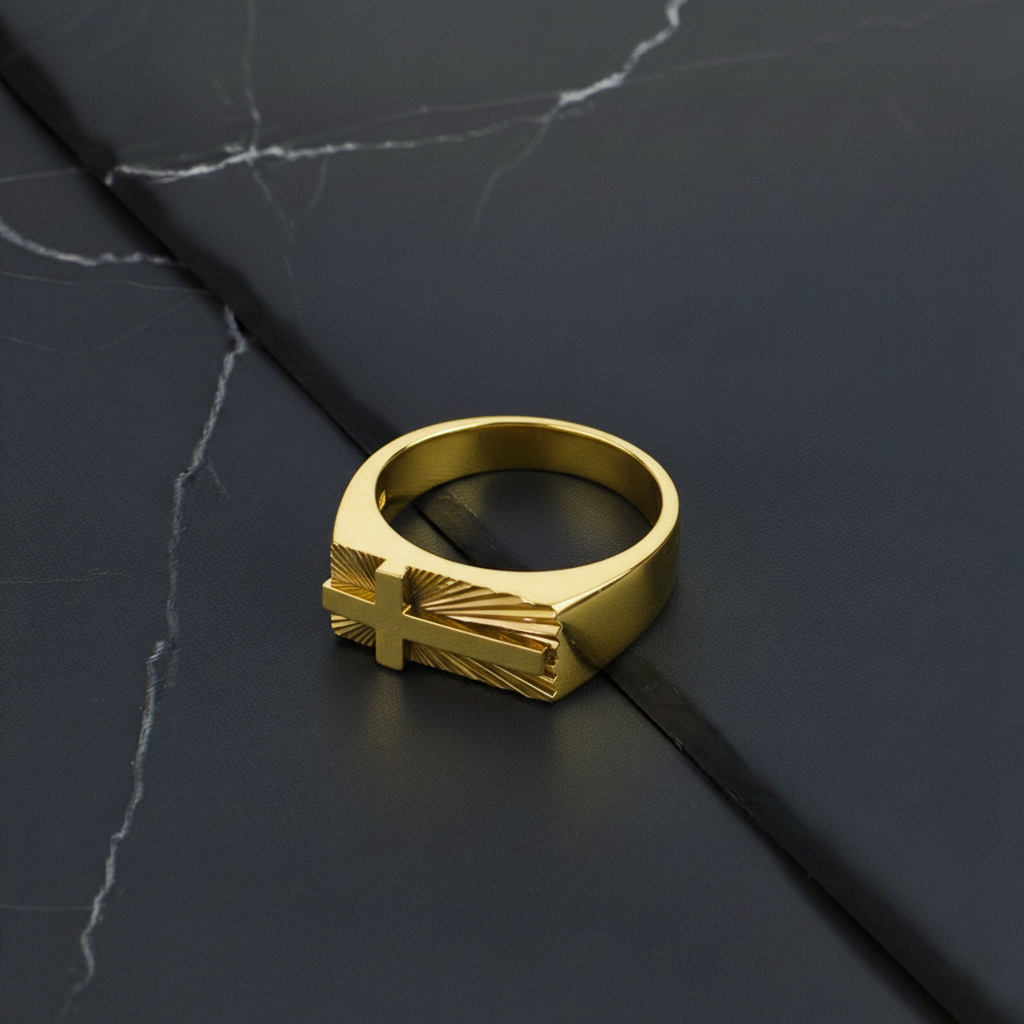 The Path Ring – Side Cross Edition (Gold)