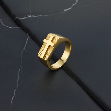 The Path Ring – Side Cross Edition (Gold)