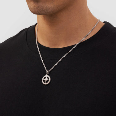 The Guiding Compass Pendant Necklace (Silver)